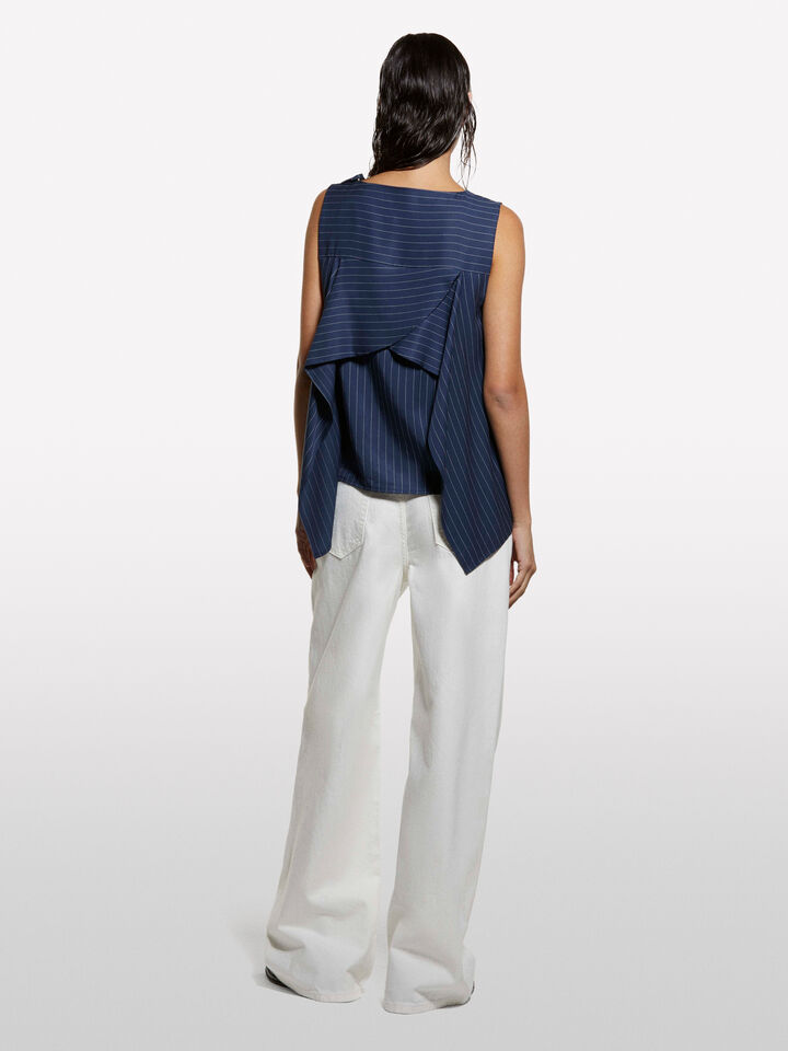 Τζιν Style 72 wide fit λευκό - τζιν καμπάνα γυναικεία - Λευκο | Sisley image number 2